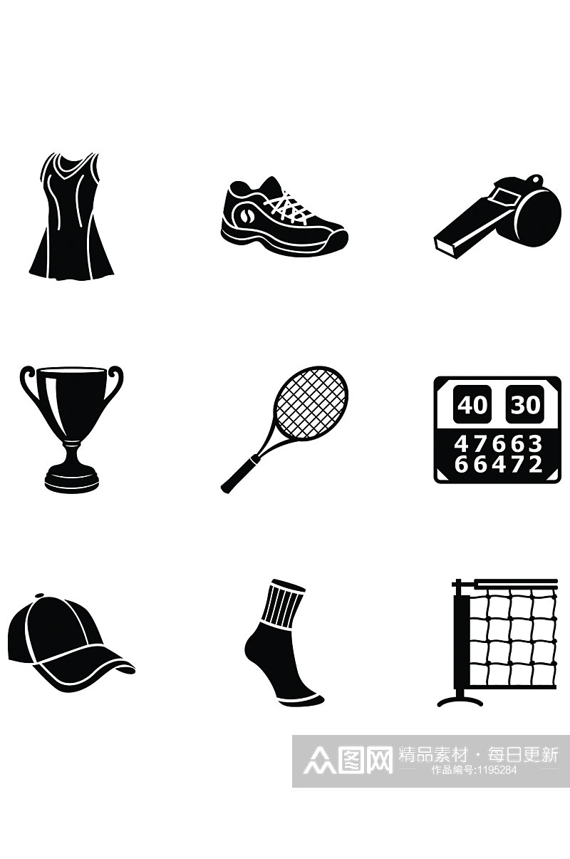 运动健身网球体育图标素材