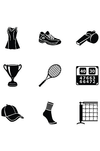 运动健身网球体育图标