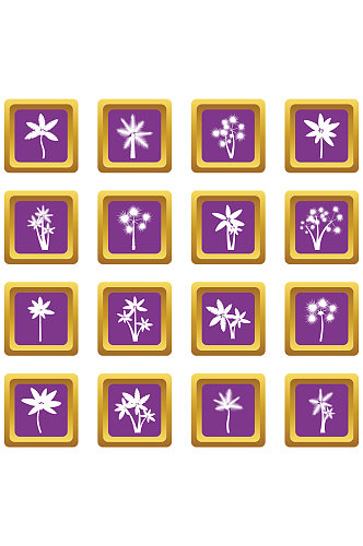 紫色植物鲜花图标