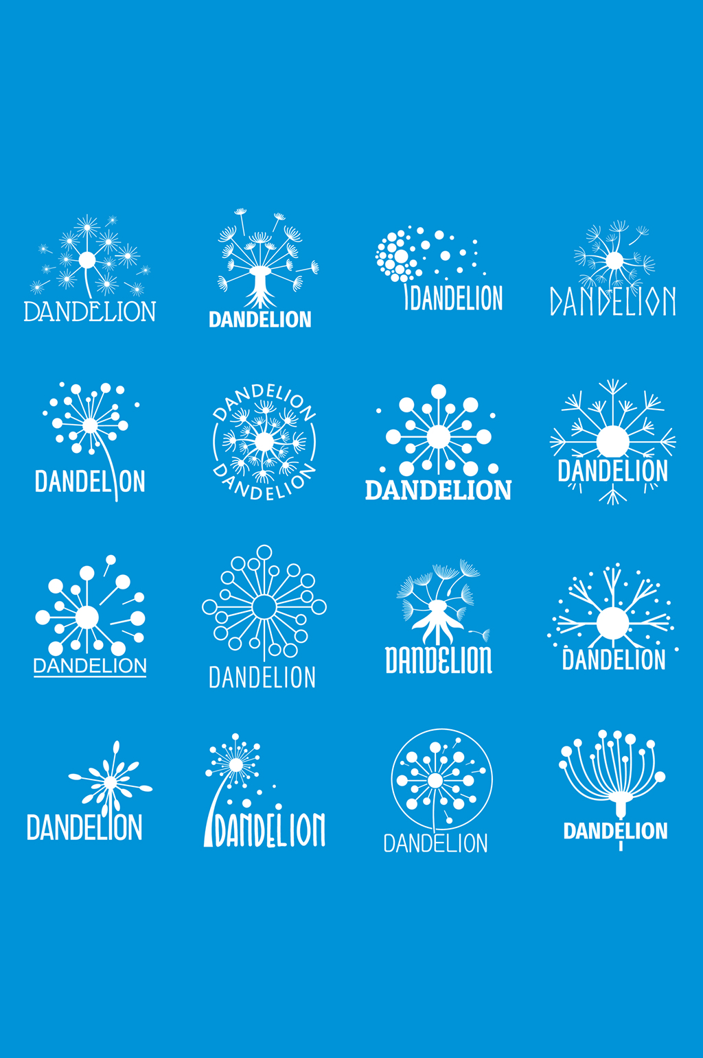 蒲公英的标志图标集