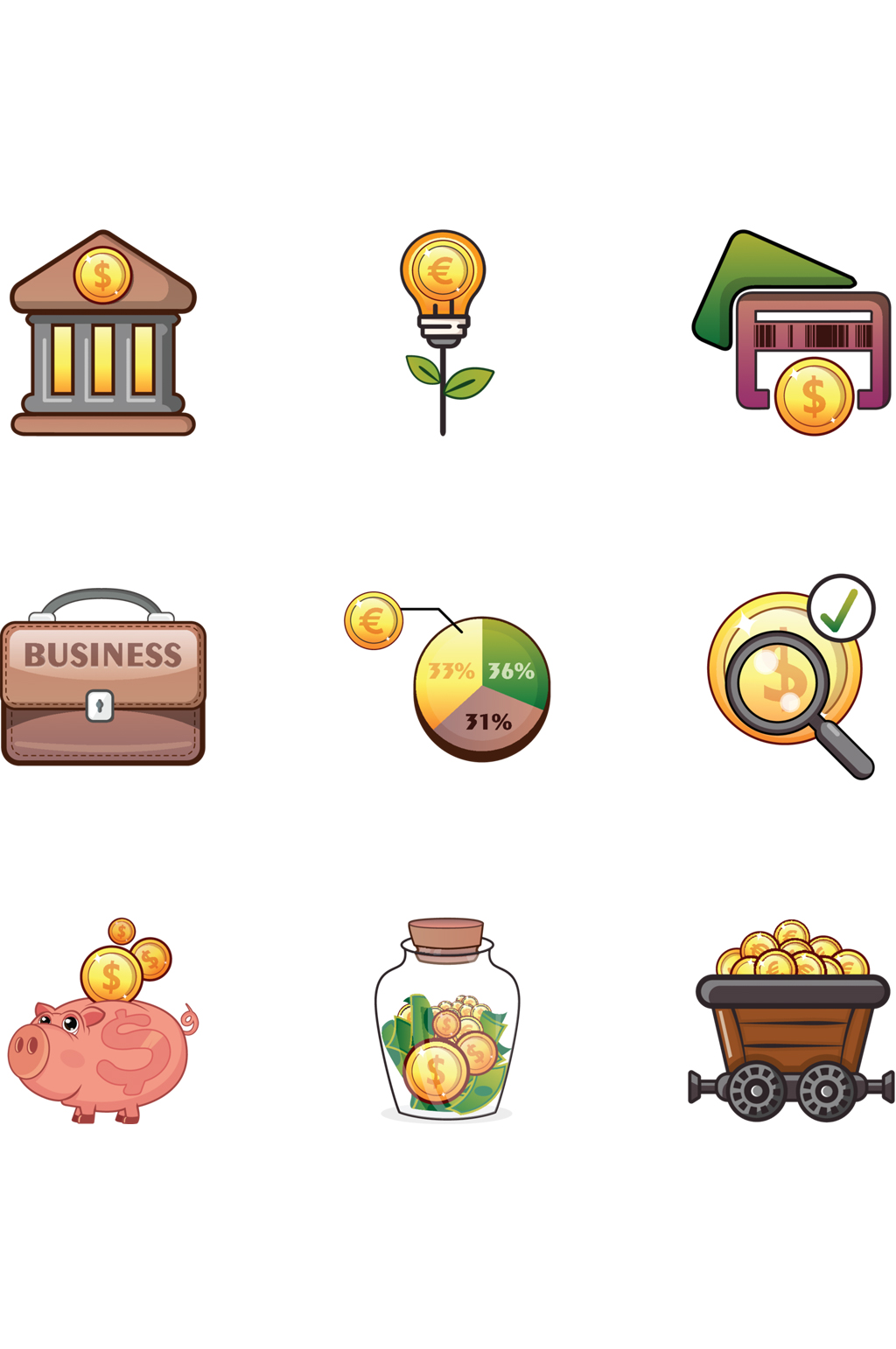 金黄色手绘扁平游戏金币手机素材图标素材