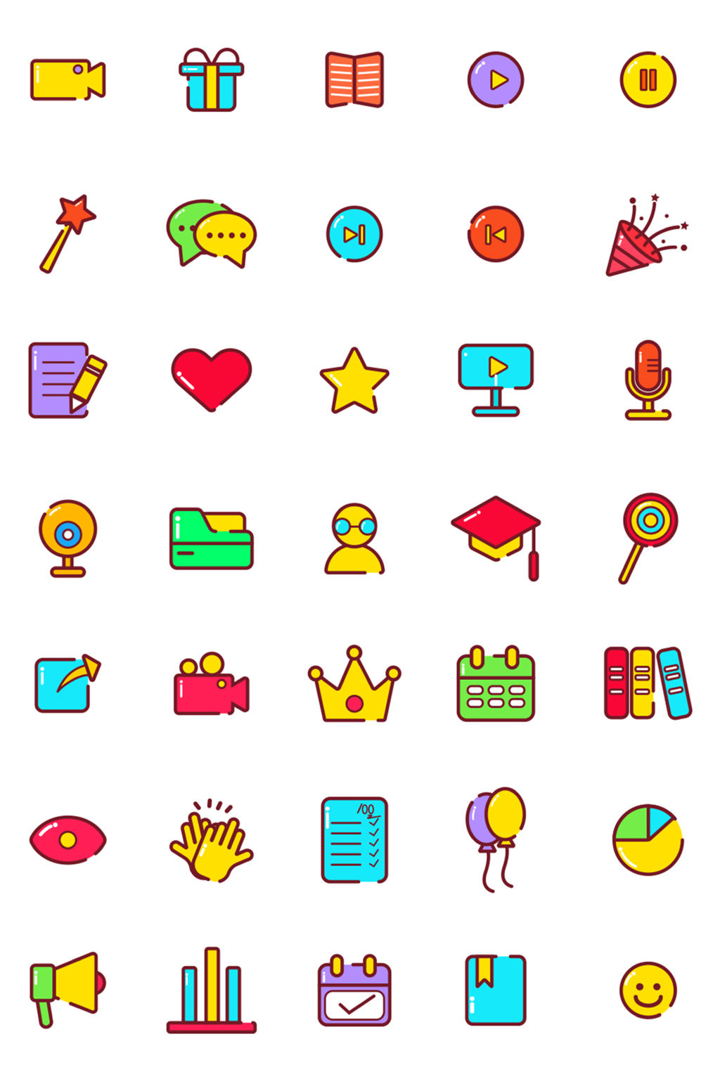在线直播课程icon素材