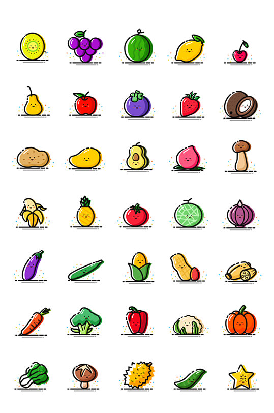 水果蔬菜icon卡通