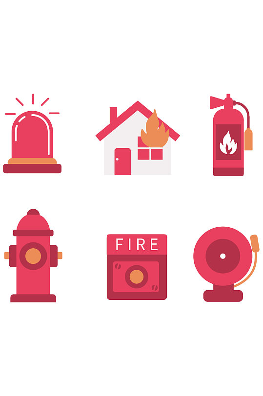 扁平消防图标logo