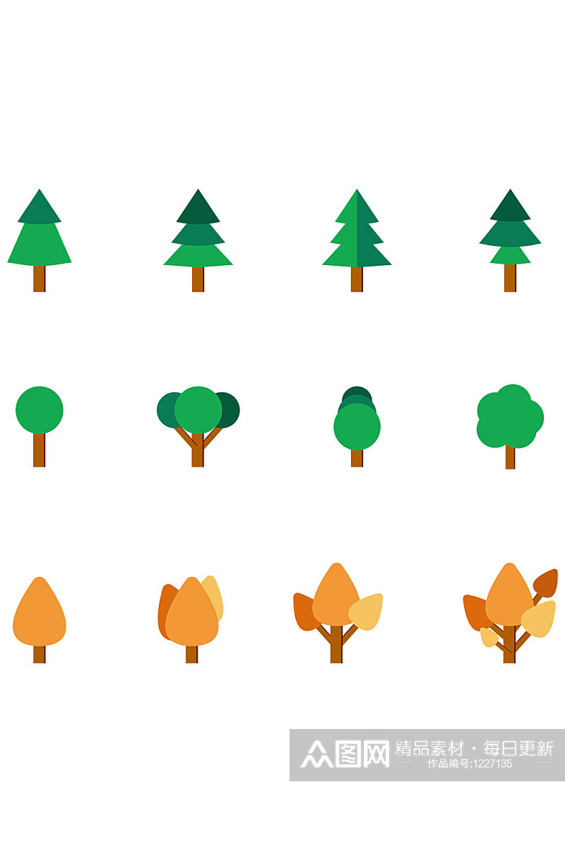 环保植物图标集合icon素材