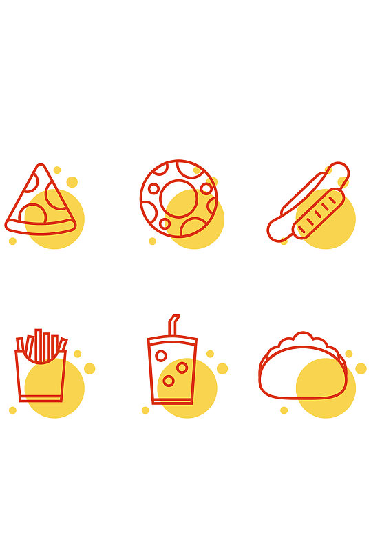 线描美食图标集合icon