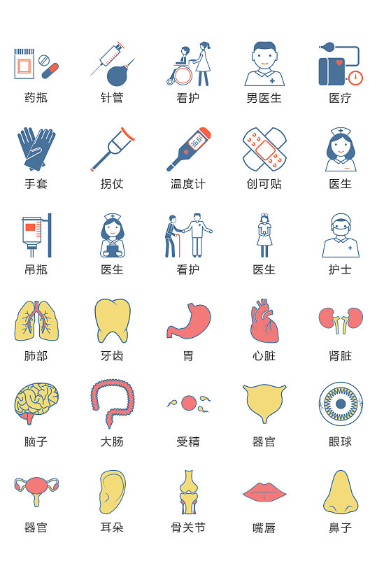 人体器官医疗健康图标矢量ui素材