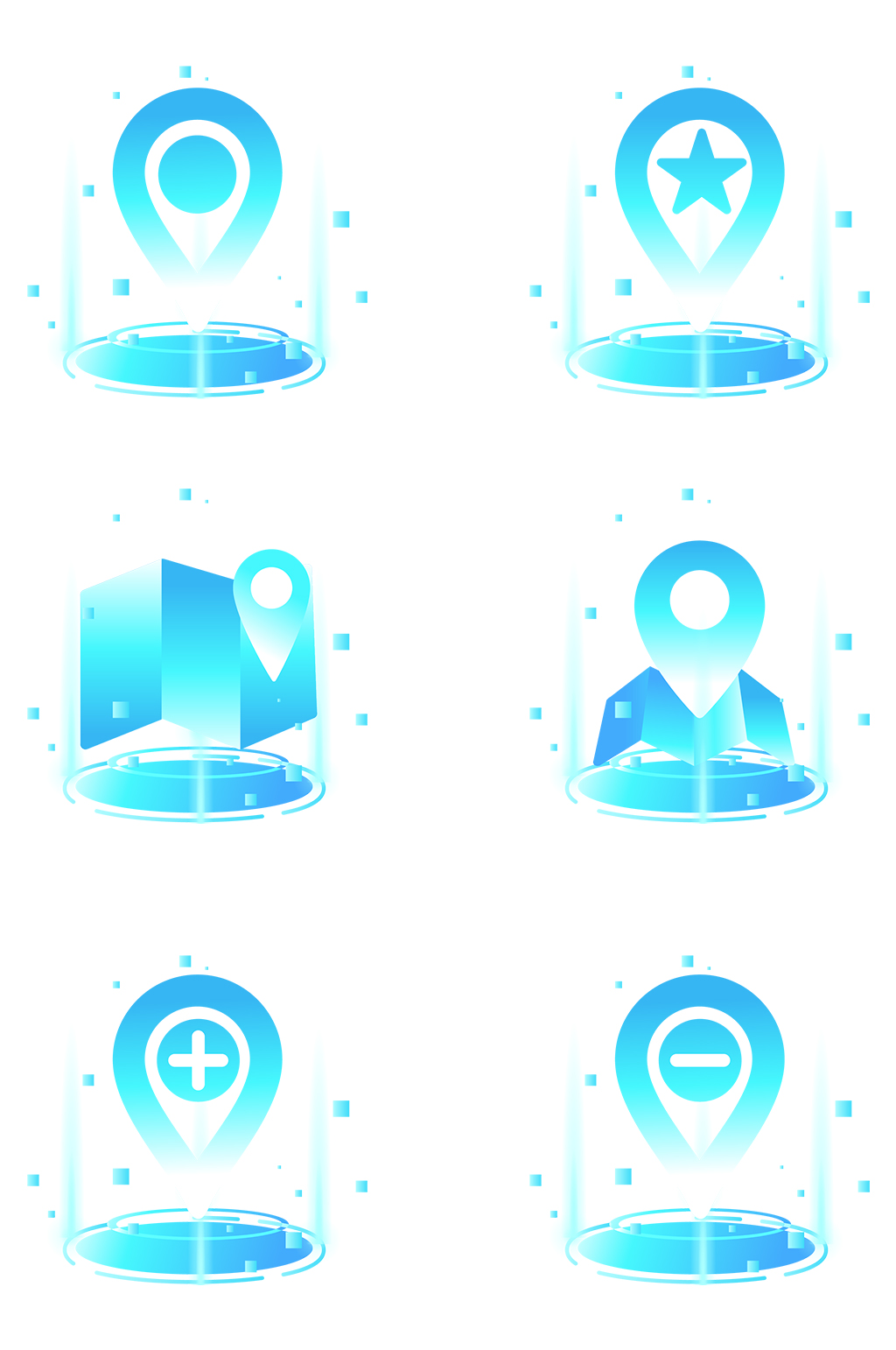 科技感的地图图标icon素材