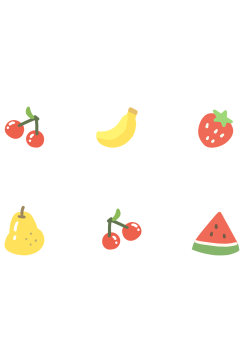 夏日手绘卡通清新可爱水果图标