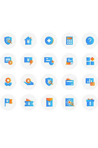 双色生活理财金融icon图标汇总