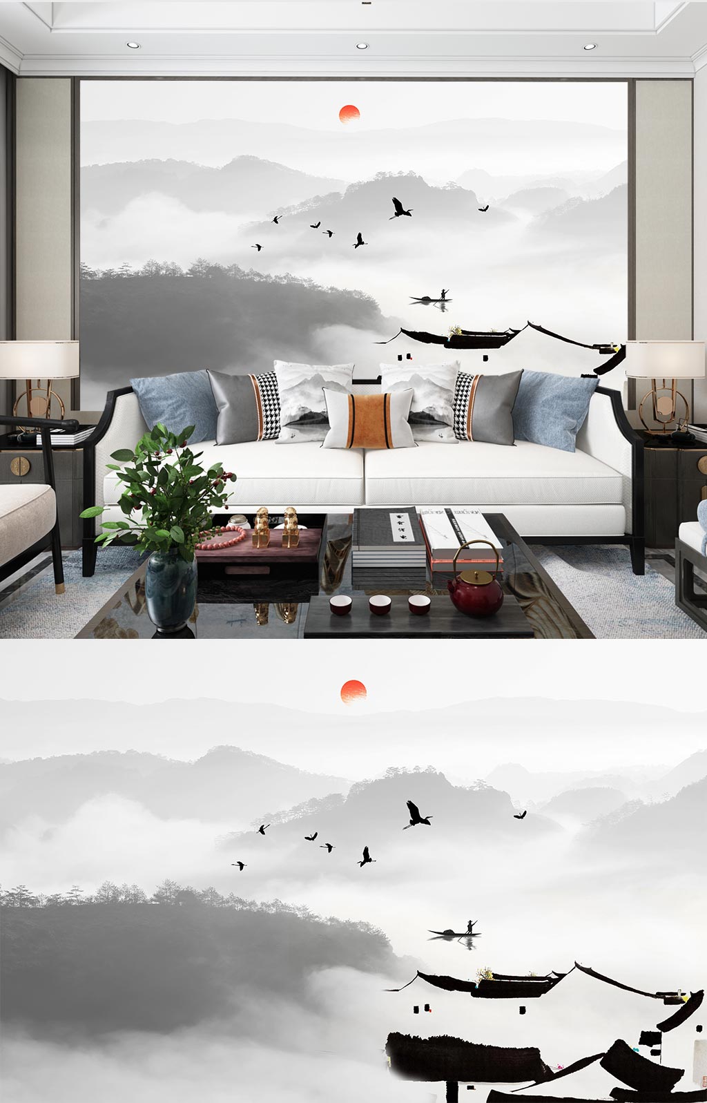 現(xiàn)代電視沙發(fā)背景墻素材