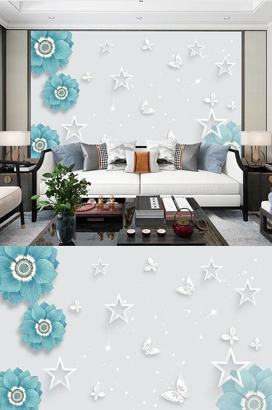 沙发背景墙电视背景-众图网