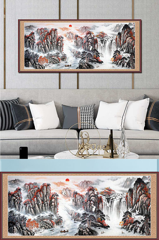 新中式山水画国画大全-众图网