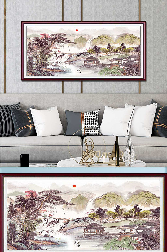 新中式山水画国画大全-众图网