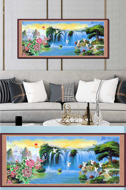 新中式山水画国画江山如画-众图网