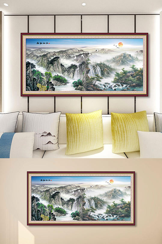 国画山水中式风格-众图网