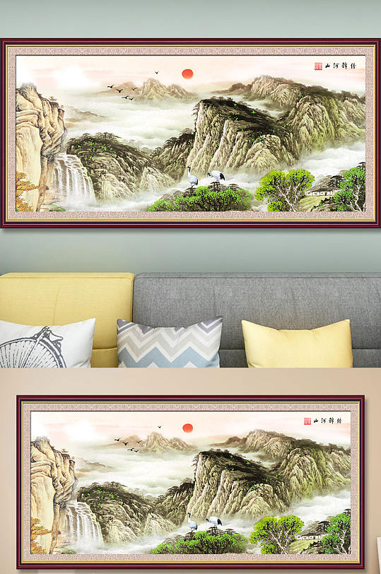大气山水风景国画装饰画-众图网