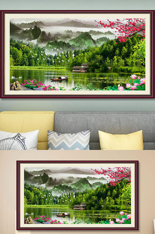 国画山水风景装饰画-众图网