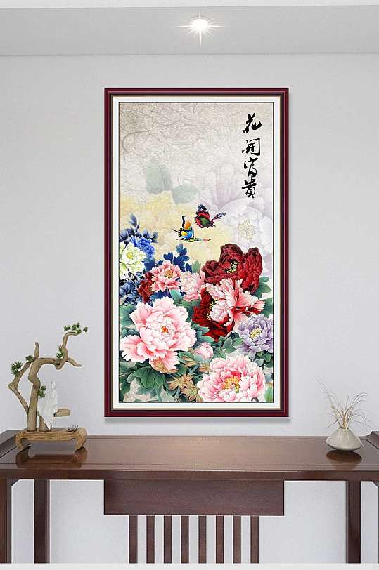 牡丹花开富贵装饰画-众图网