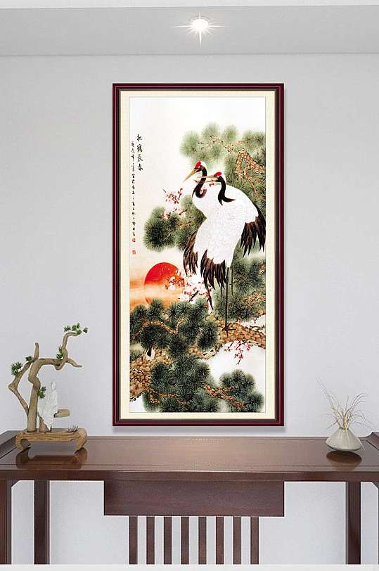 中式风格玄关装饰画国画-众图网