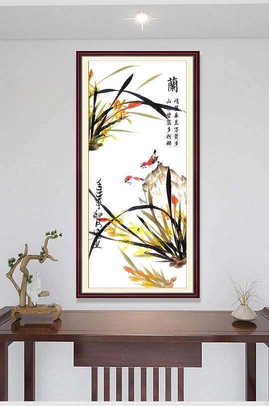 中式风格兰花装饰画