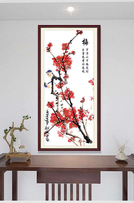 中式大气梅花国画-众图网