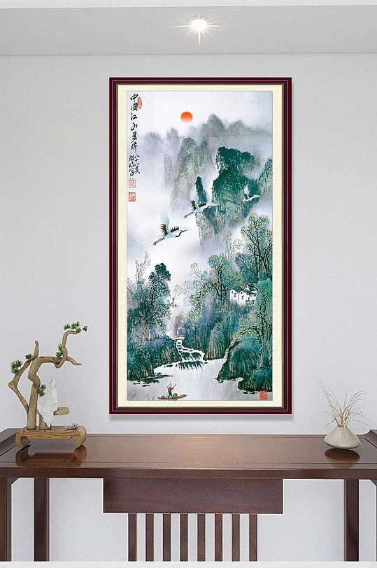 国画山水装饰玄关-众图网