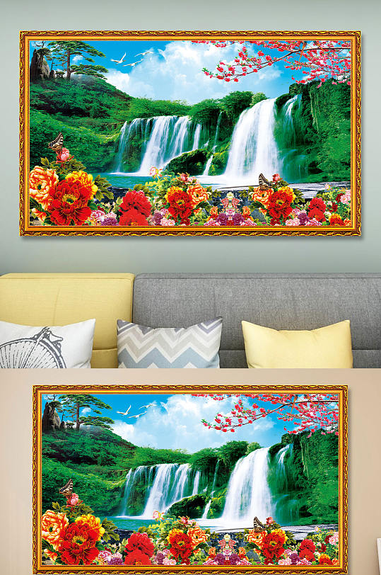 黄果树瀑布流水生财-众图网