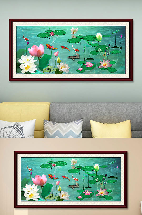 荷花国画风景装饰画-众图网