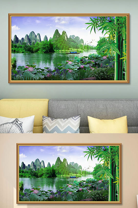 风景画桂林山中式画