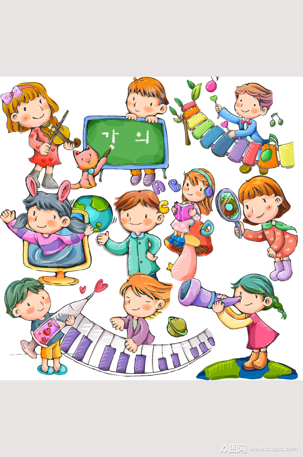 卡通儿童人物动漫免扣素材