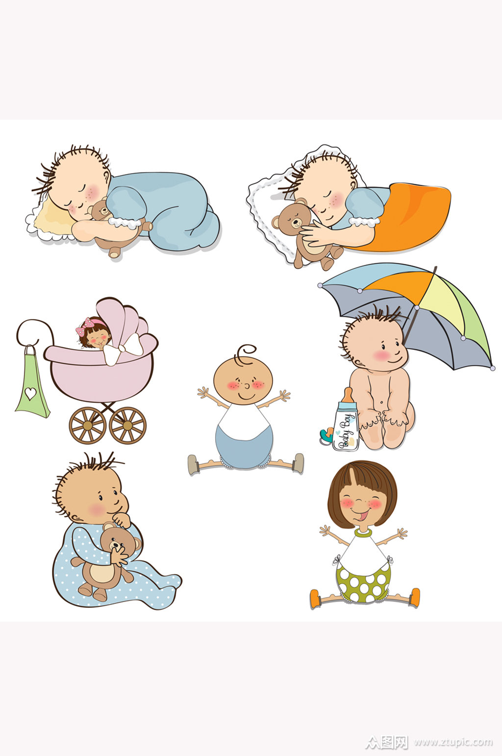 卡通动漫可爱小孩素材