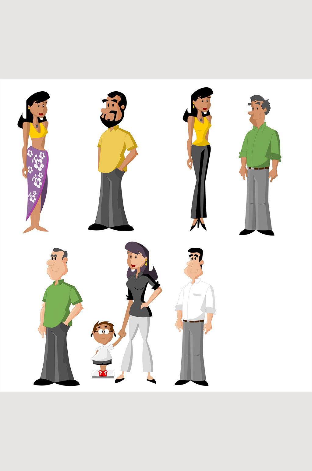 卡通人物男女人物素材插画素材