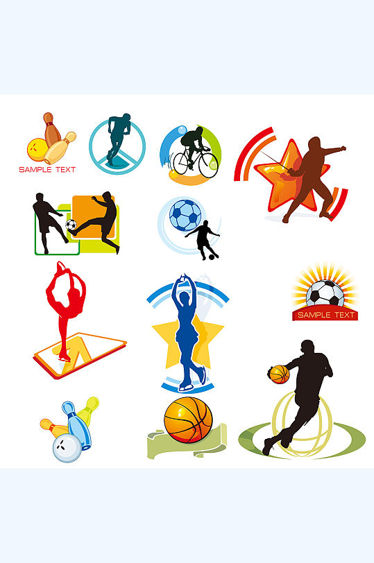 插画卡通运动项目