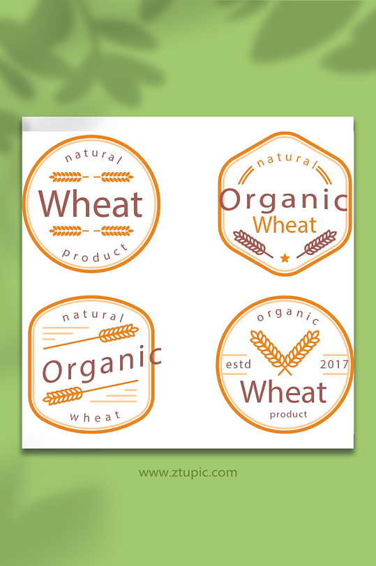 麦子图标矢量标注