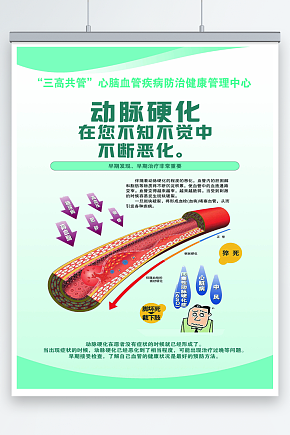 三高共管心脑血管疾病防治海报素材下载-众图网