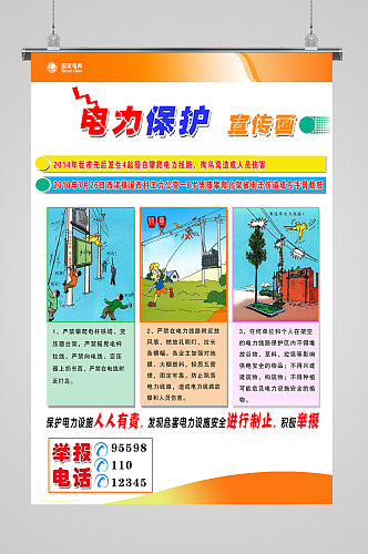 安全用电保护电力设施海报