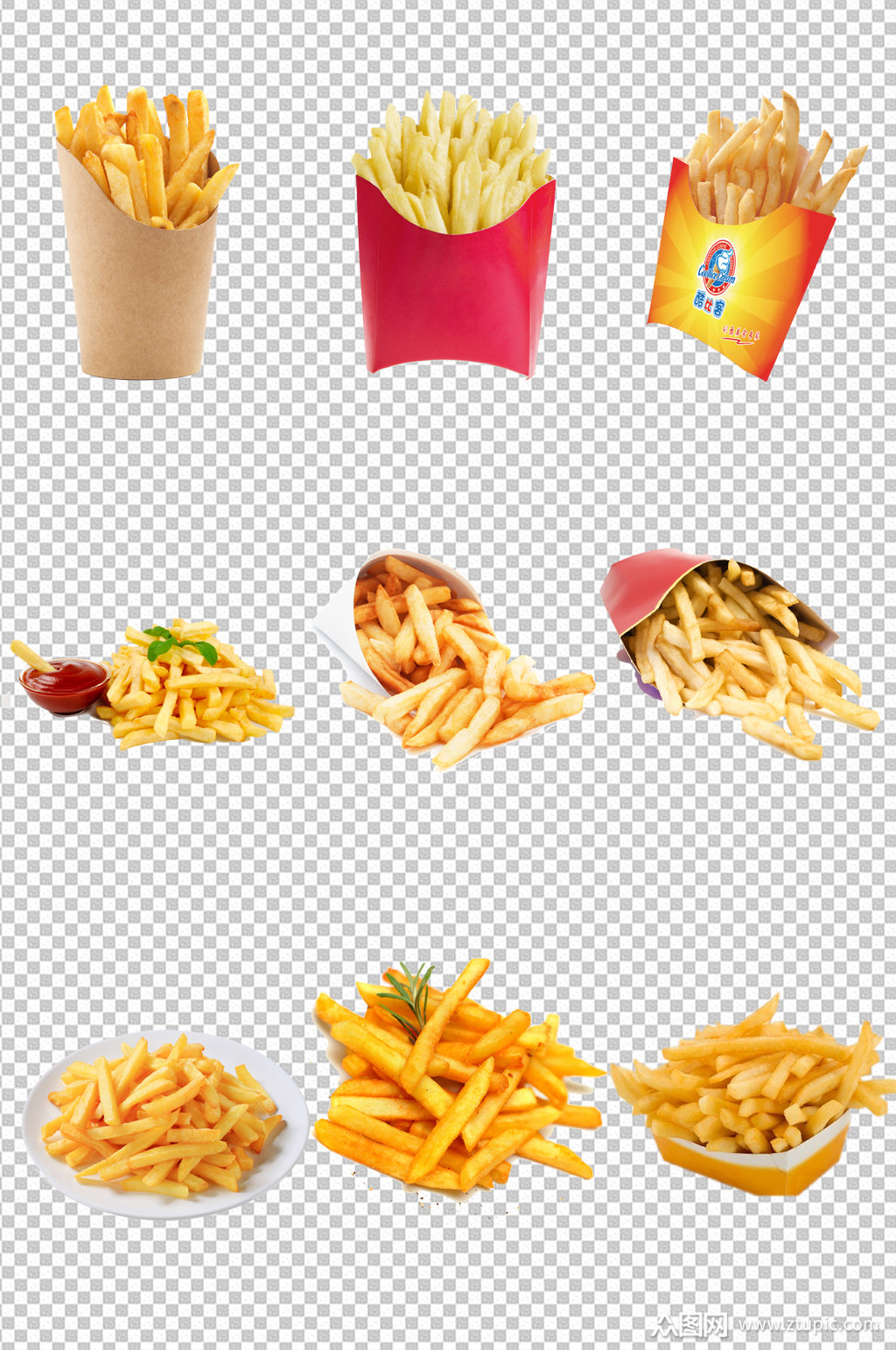 卡通手绘薯条png素材