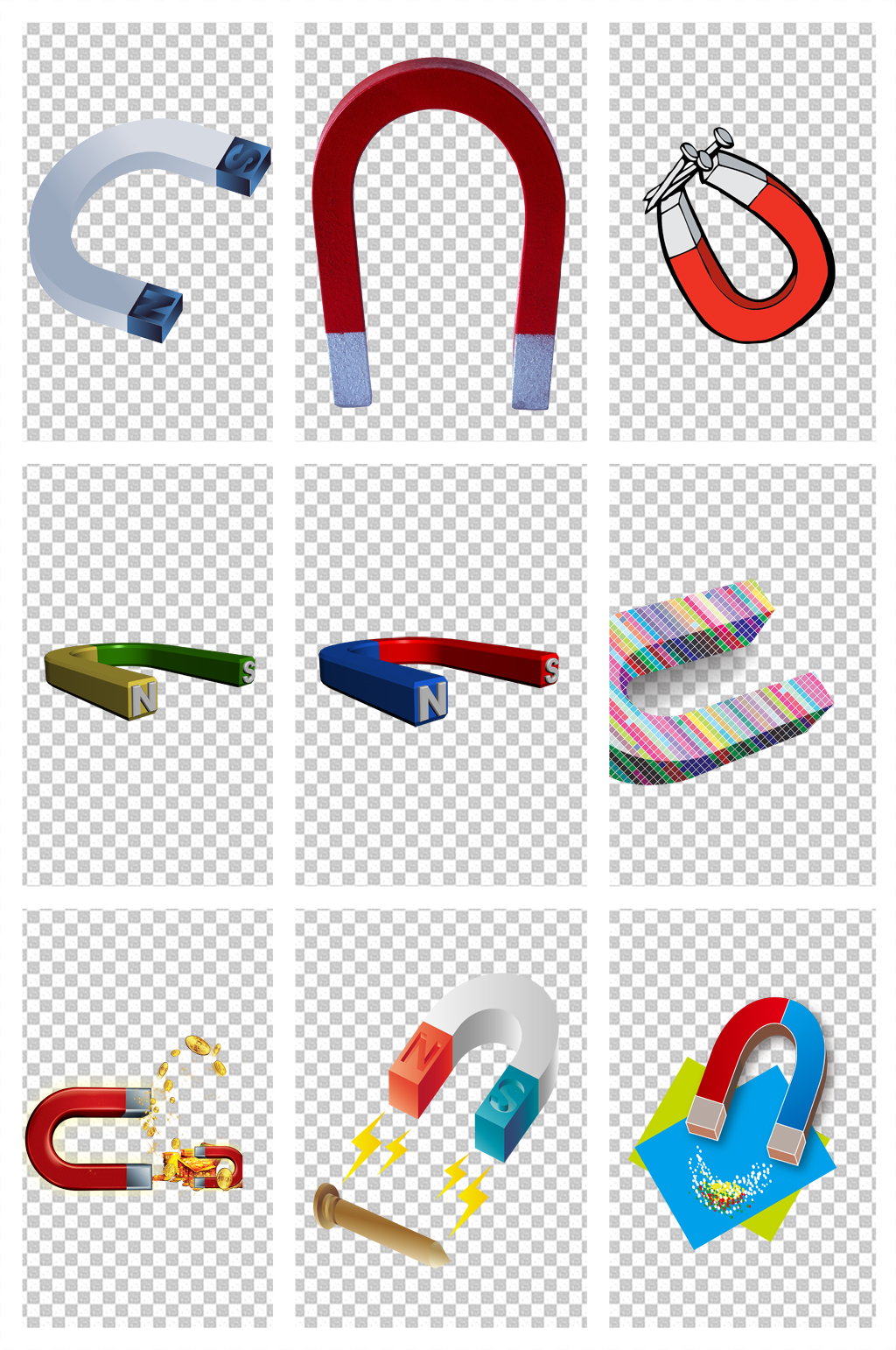 手绘磁铁吸铁石素材