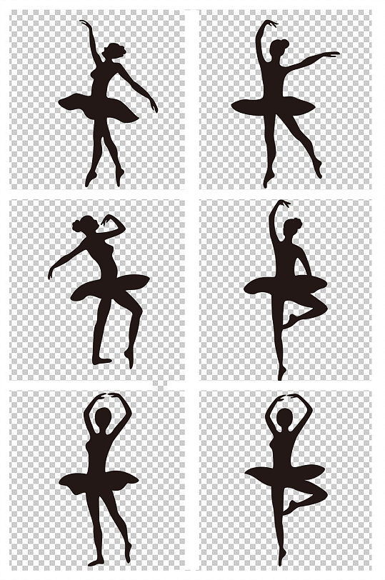 女孩跳舞芭蕾舞剪影