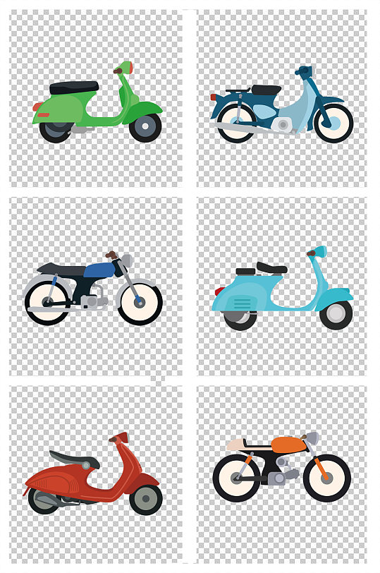 手绘两轮电动车素材