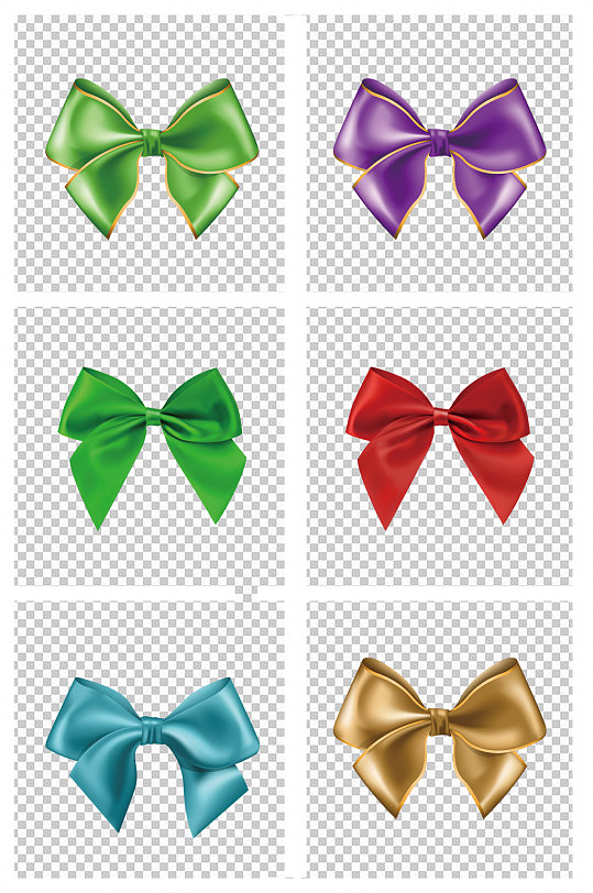 手绘卡通红色蝴蝶结丝带