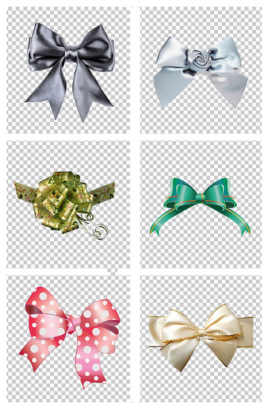 手绘卡通红色蝴蝶结丝带