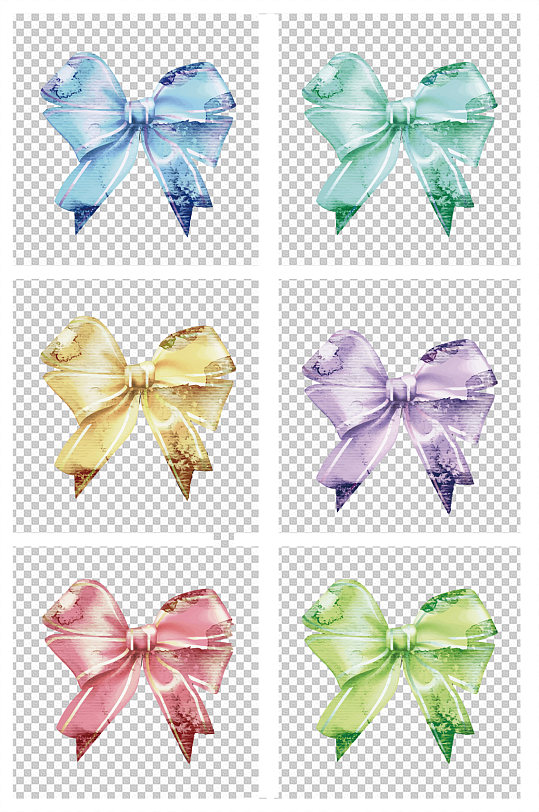 手绘卡通红色蝴蝶结丝带