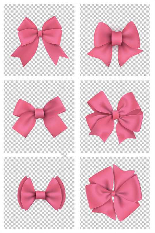 手绘卡通红色蝴蝶结丝带