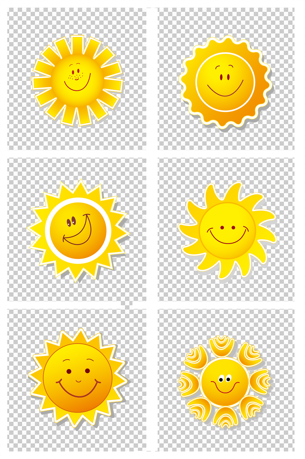 卡通可爱插画创意太阳元素素材