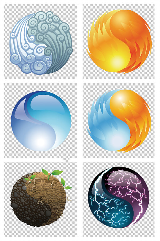 阴阳八卦太极图素材