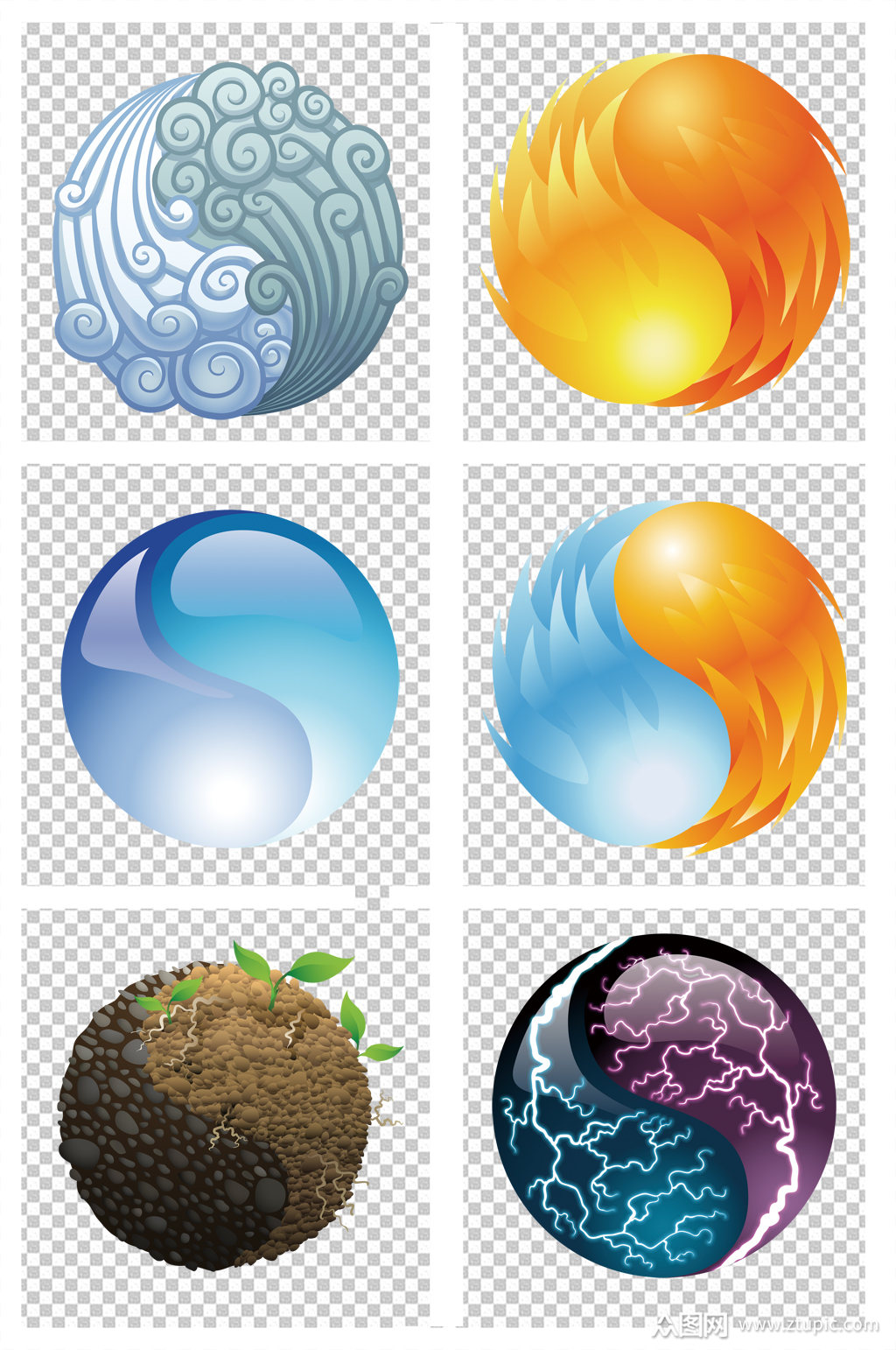 阴阳八卦太极图素材