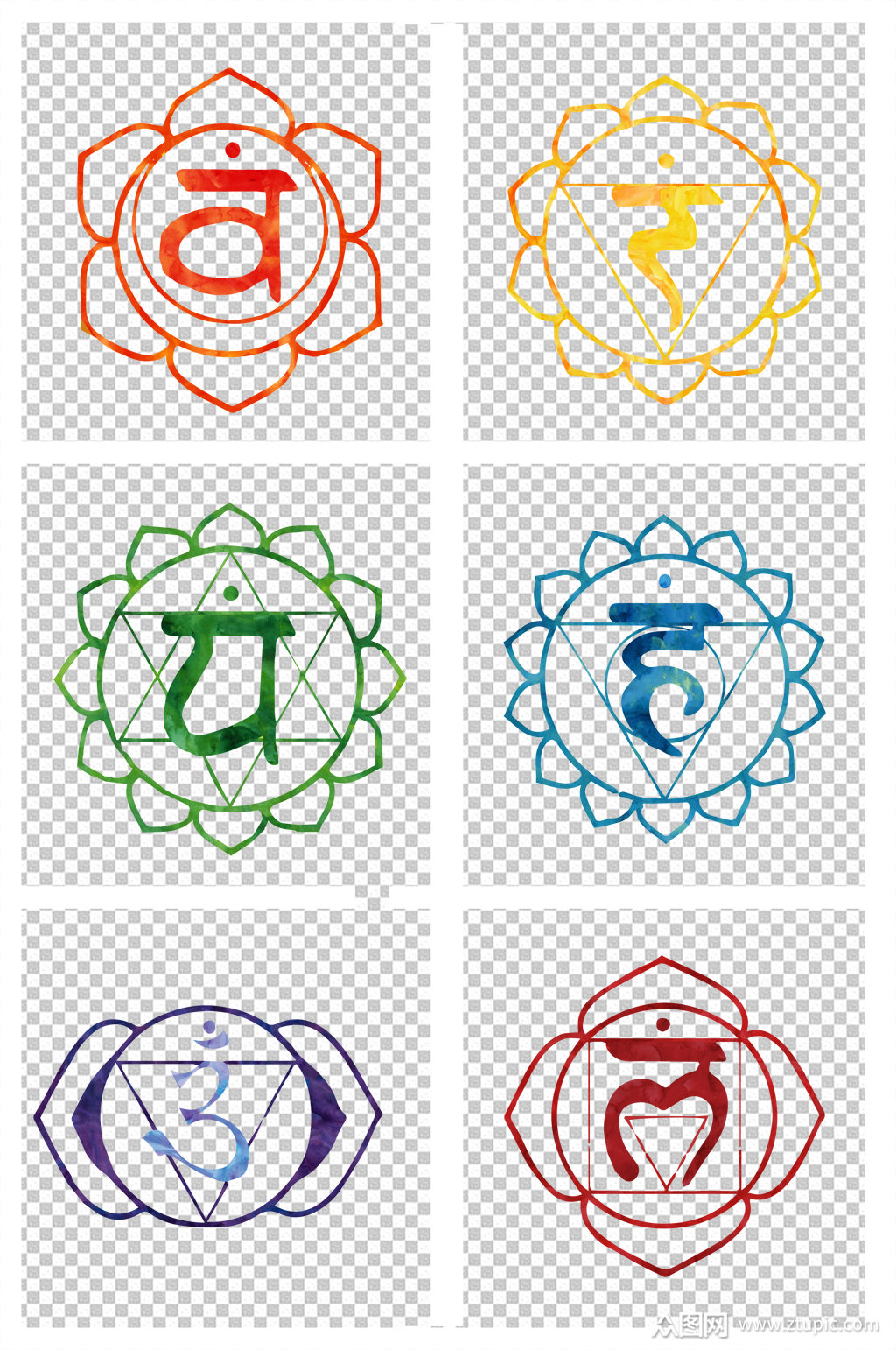 瑜伽印度花卉符号