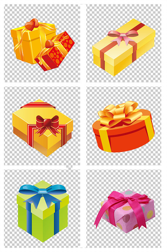 单个手绘礼品盒素材